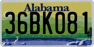 AL license plate 36BK081