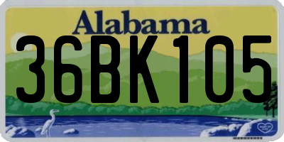 AL license plate 36BK105