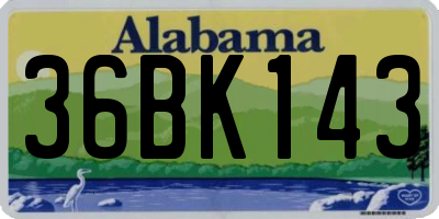 AL license plate 36BK143