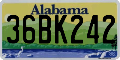 AL license plate 36BK242