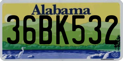 AL license plate 36BK532