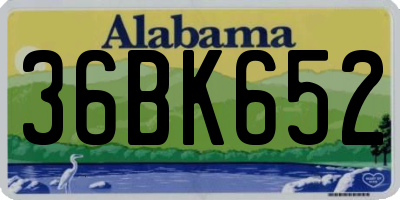 AL license plate 36BK652
