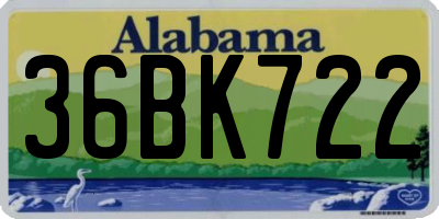 AL license plate 36BK722