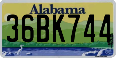 AL license plate 36BK744