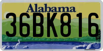 AL license plate 36BK816
