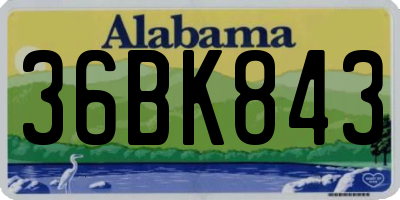 AL license plate 36BK843