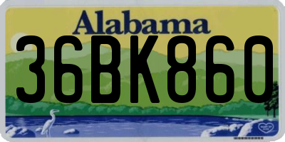 AL license plate 36BK860