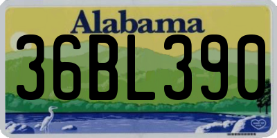 AL license plate 36BL390