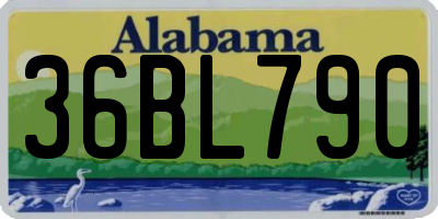 AL license plate 36BL790