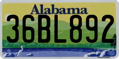 AL license plate 36BL892