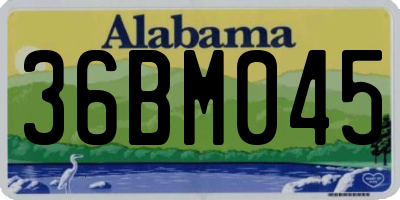 AL license plate 36BM045