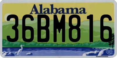 AL license plate 36BM816
