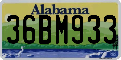 AL license plate 36BM933