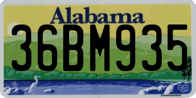 AL license plate 36BM935