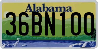 AL license plate 36BN100