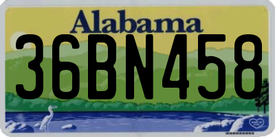 AL license plate 36BN458