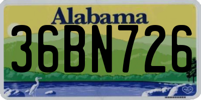 AL license plate 36BN726