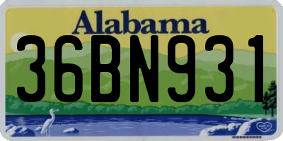 AL license plate 36BN931