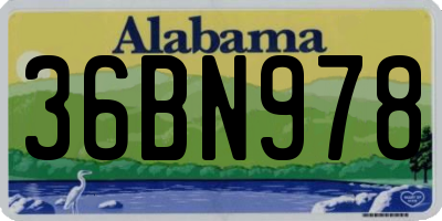 AL license plate 36BN978