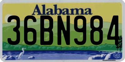 AL license plate 36BN984