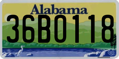 AL license plate 36BO118