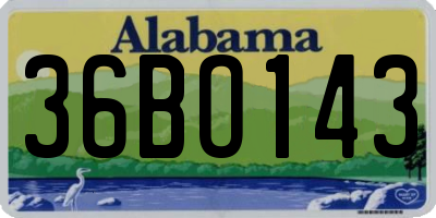 AL license plate 36BO143