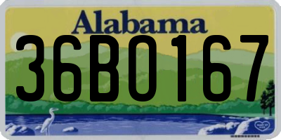 AL license plate 36BO167