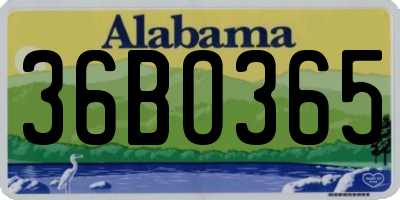 AL license plate 36BO365