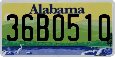 AL license plate 36BO510