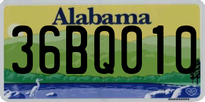 AL license plate 36BQ010