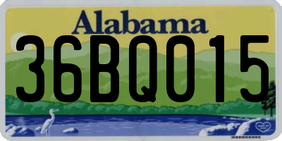 AL license plate 36BQ015