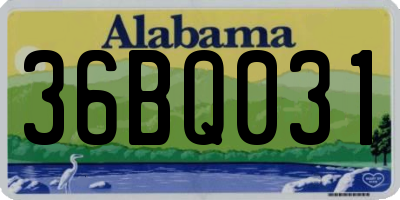 AL license plate 36BQ031