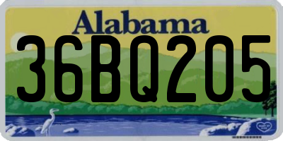 AL license plate 36BQ205