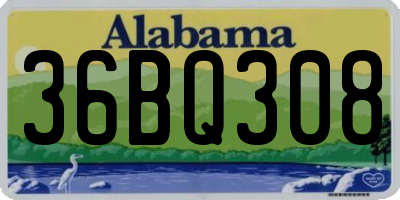 AL license plate 36BQ308