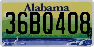 AL license plate 36BQ408