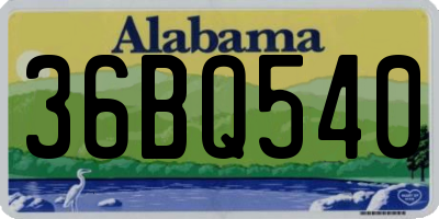 AL license plate 36BQ540
