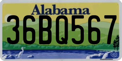 AL license plate 36BQ567