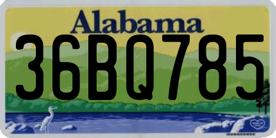 AL license plate 36BQ785