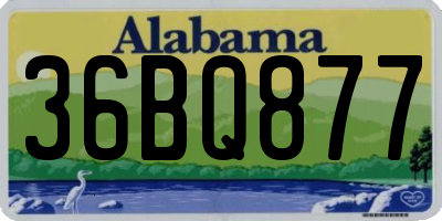 AL license plate 36BQ877