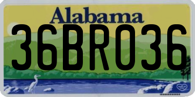 AL license plate 36BR036