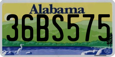 AL license plate 36BS575