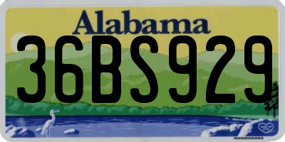 AL license plate 36BS929
