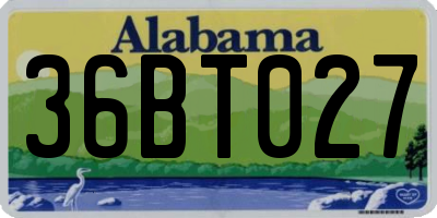 AL license plate 36BT027