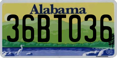 AL license plate 36BT036
