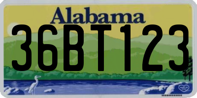 AL license plate 36BT123