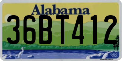 AL license plate 36BT412