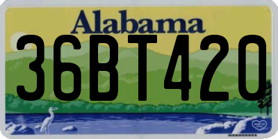 AL license plate 36BT420