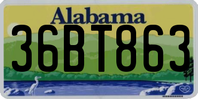 AL license plate 36BT863