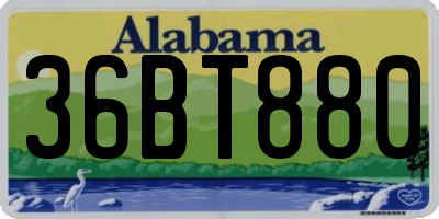 AL license plate 36BT880