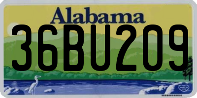 AL license plate 36BU209